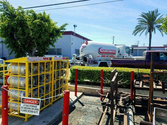 Onsite Propane tank refill.