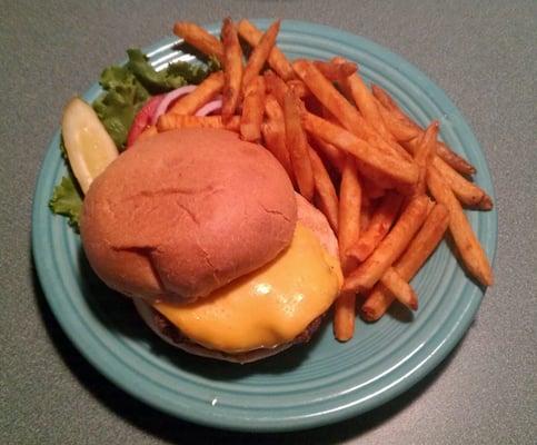 Burger and fries