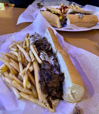 Delicious cheesesteaks...