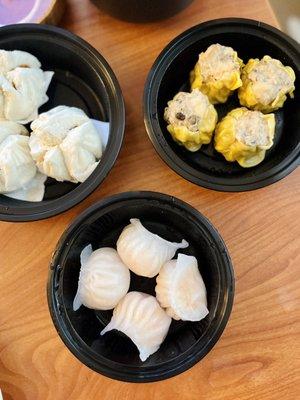 Har Gow (4), Cha Siu Bao (3), Pork Siu Mai (4)