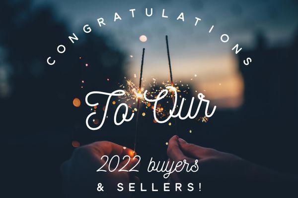 We help an impressive amount of buyers and sellers each year! Let us help you next.