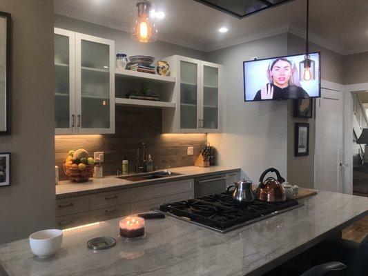 Kitchen island and cabinets