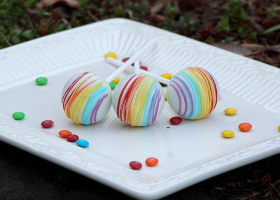 Rainbow Drizzles Cake Pops