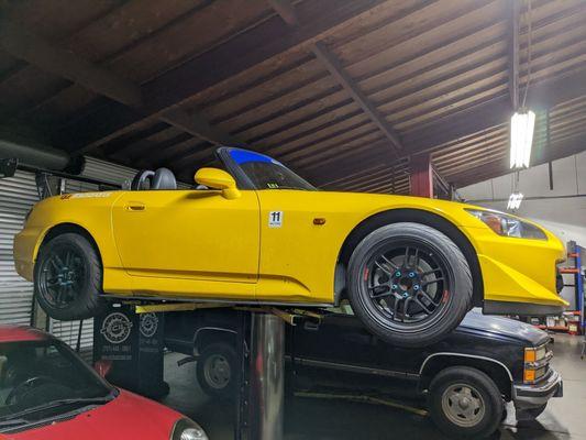 Honda S2000 getting serviced