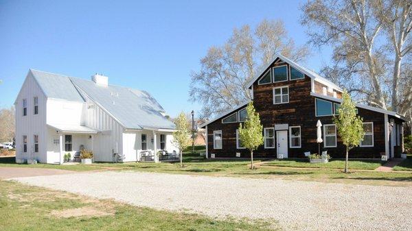 Dormer and Barn building overlooking on-site parking