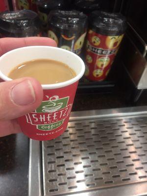 Sample cups of coffee while you wait for your sandwich!