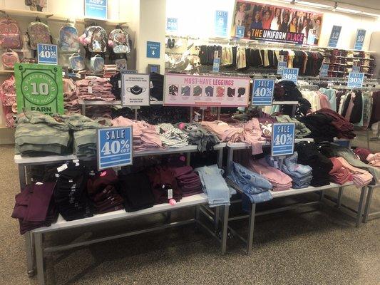 Girls jeans and pants display