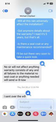 Buyer Beware - Owner of Lonestar Chip Seal (Michael Donahue) will not return to warranty the shoddy workmanship performed over 3 weeks ago.