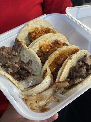 Plain tacos (Asada & Chicharron)