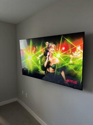 TV Mounted in bedroom