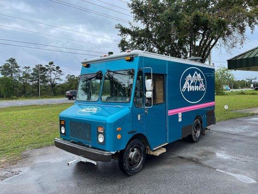 Fully wrapped this beast in teal, applied gloss pink striping,  printed graphics to make her brand pop. We also did a lot of extras!