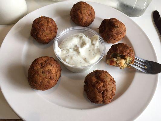 House-made falafel with zatziki sauce!