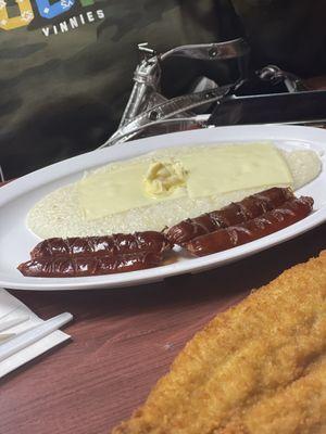 Hot sausage and grits