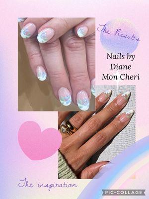 Flower French Manicure by Diane