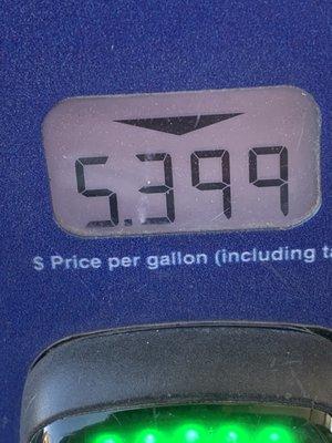 Up close & personal at the pump & the most ridiculous price=gouge I've seen in all my years for gasoline.