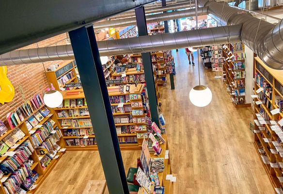 Overview of the bookstore from the loft