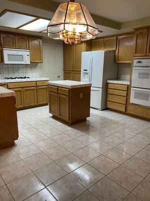 Before picture of our old outdated kitchen