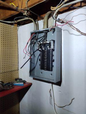 Upgraded panel in the process of being wired