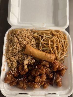 Orange chicken dinner combo