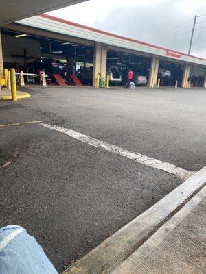 Bay is full of lifts,  you can sit outside and watch what they do with your car if you care.