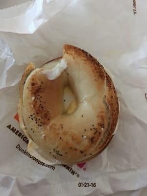 This is their sad representation of an everything bagel. Where's the toppings?