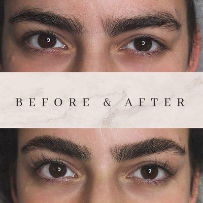 Brow shaping with a lift and tint Lash lift and tint