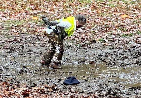 muddy puddles -- and 3 hours to jump in them