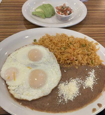 Huevos rancheros with pico and avocado!