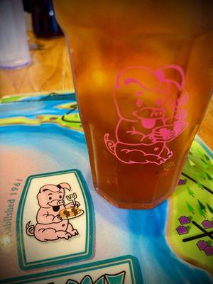 Iced Tea in a Piggy Glass!