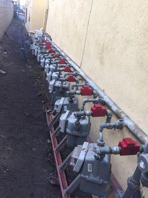 Installed automatic seismic earthquake shut off valves to gas system at apartment complex