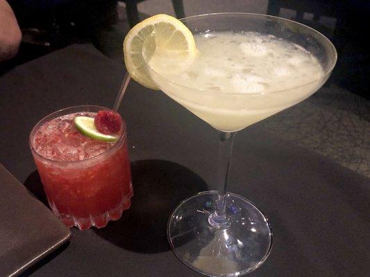 Raspberry Whisky & Lemon Drop Martini  Great drinks!