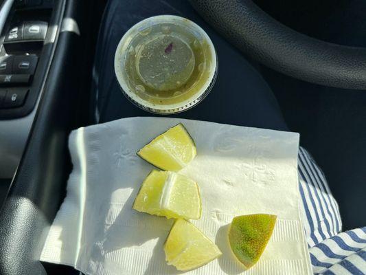 Green salsa & lime to add to my street tacos.