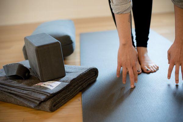 Manduka yoga mats and props