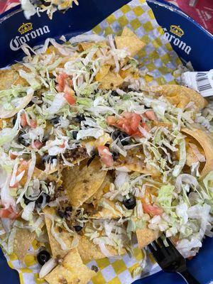 Spicy pie taco salad. With a tin of ketchup and not even a tablespoon of taco meat!!!!