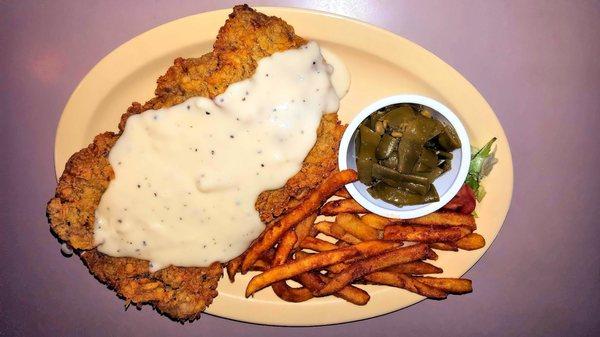 Chicken Fried Steak with fries