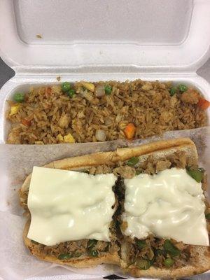 Philly cheese steak & rice