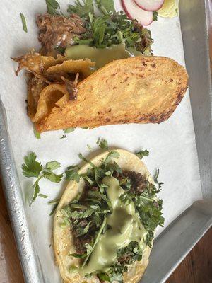 Quesabirria and asada taco