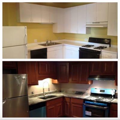 Before and After, Outdated loft kitchen turned modern!