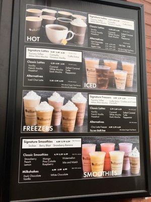 Menu - coffee