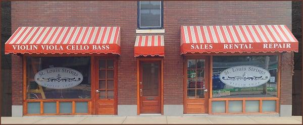 St. Louis Violin shop front doors.