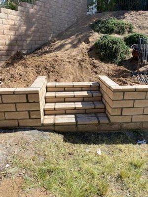 Steps made out of concrete block