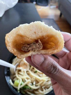 Interior of steamed-fried pork bao :(