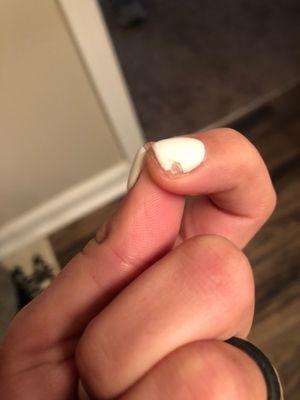 Nail is chipped within an hour just from washing my hands.