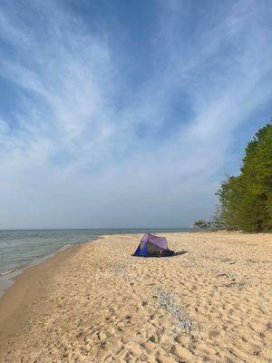 Beach at Old Mission Point Park that we had all to ourselves!