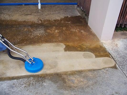 OUR EQUIPMENT CLEANS GARAGE FLOORS, BASEMENT FLOORS AND WALLS, SIDEWALKS, DRIVEWAYS, AND OTHER CONCRETE SURFACES TO LOOK LIKE...