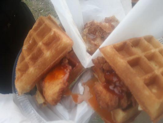 Chicken N Waffles split!