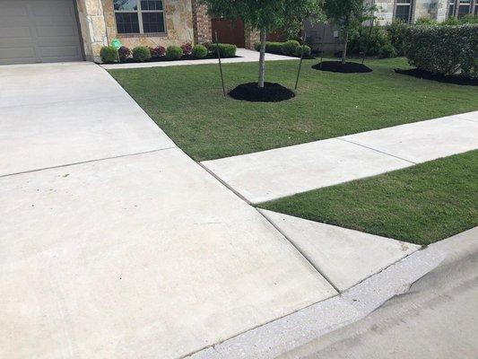 Lawn and mulch installation