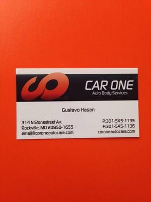 Car One Auto Body Services. Gustavo is absolutely great! Super friendly and honest!