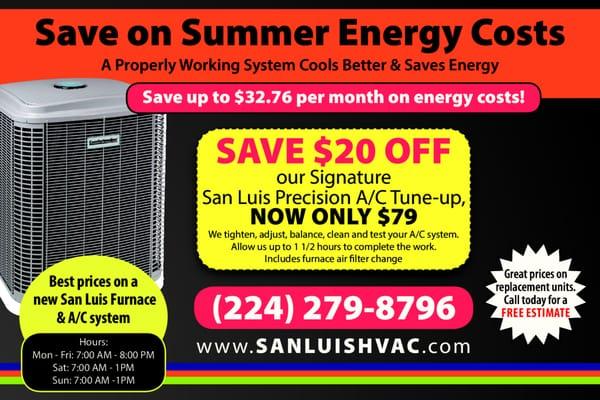 Have your Furnace or A/C Tune-up to help save money on energy costs