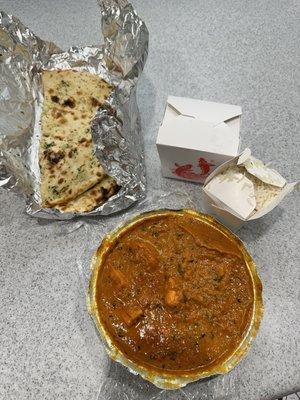 Spicy Chicken Tikka Masala Garlic Naan Basmati Rice 16 oz.